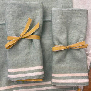 Kara Weaves Saffron Mint Kitchen Towel