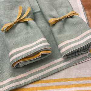 Kara Weaves Saffron Mint Kitchen Towel