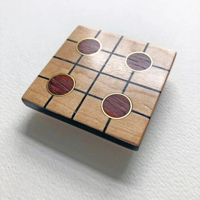 Wood and Brass Inlaid Pin